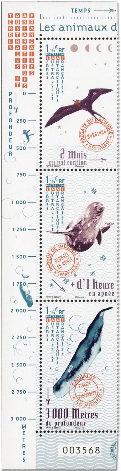 n° 1094/1096 - Timbre TAAF Postees (Animaux des TAAF)