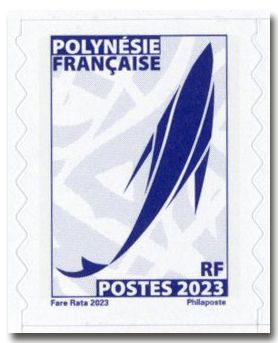 n° 1333 - Timbre POLYNESIE Poste (Série courante. Emblème postal : Marara (Bleu))