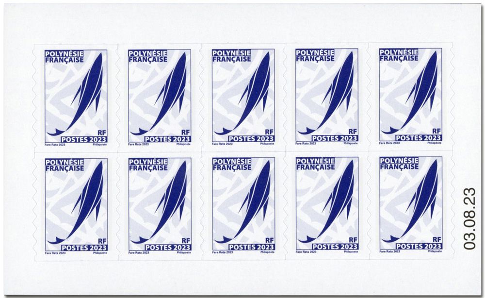 n° C1333 - Timbre POLYNESIE Poste (Série courante. Emblème postal : Marara (Bleu))