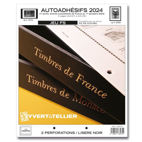 FRANCE AUTOADHESIFS FS : 2024 - 1ER SEMESTRE (JEUX SANS POCHETTES)