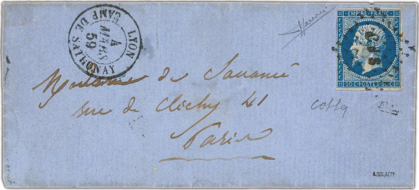 France : n°14A obl. sur lettre