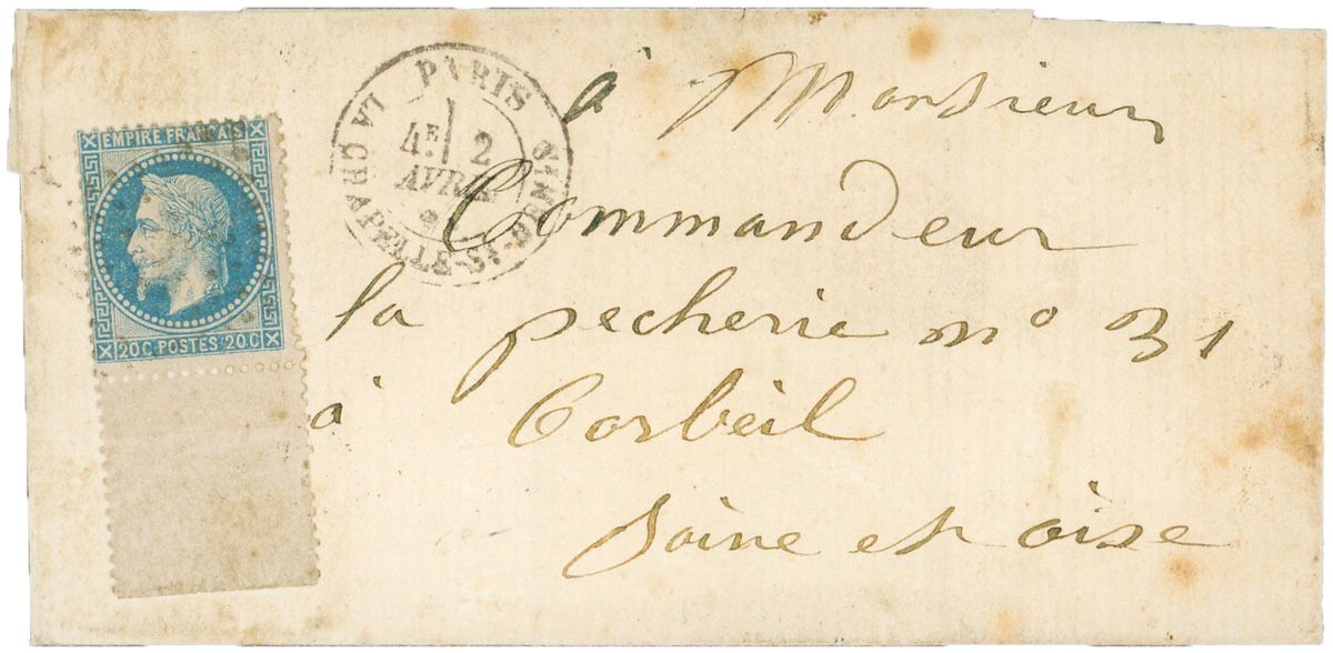 France : n°29A obl. sur lettre