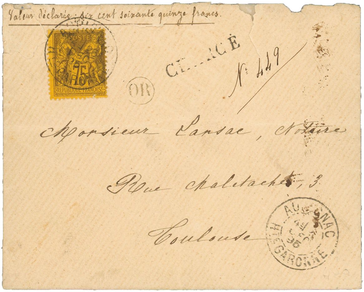 France : n°99 obl. sur lettre