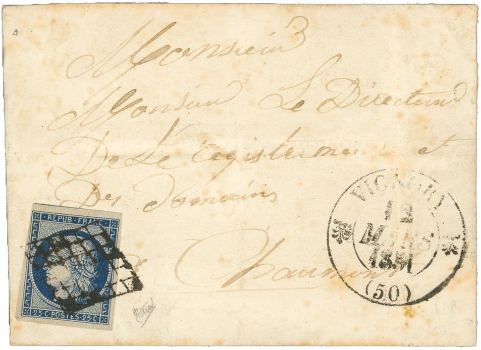 France : n°4 obl. sur lettre