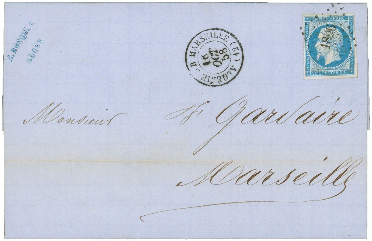 France : n°14A obl. sur lettre