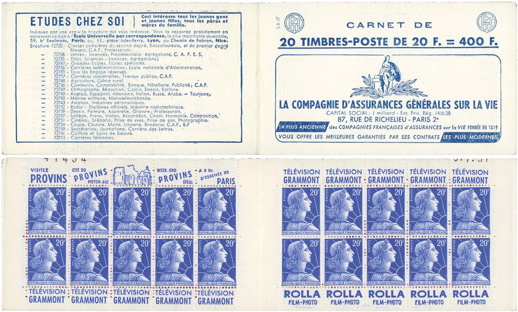 France : Carnet n°1011B-C38**