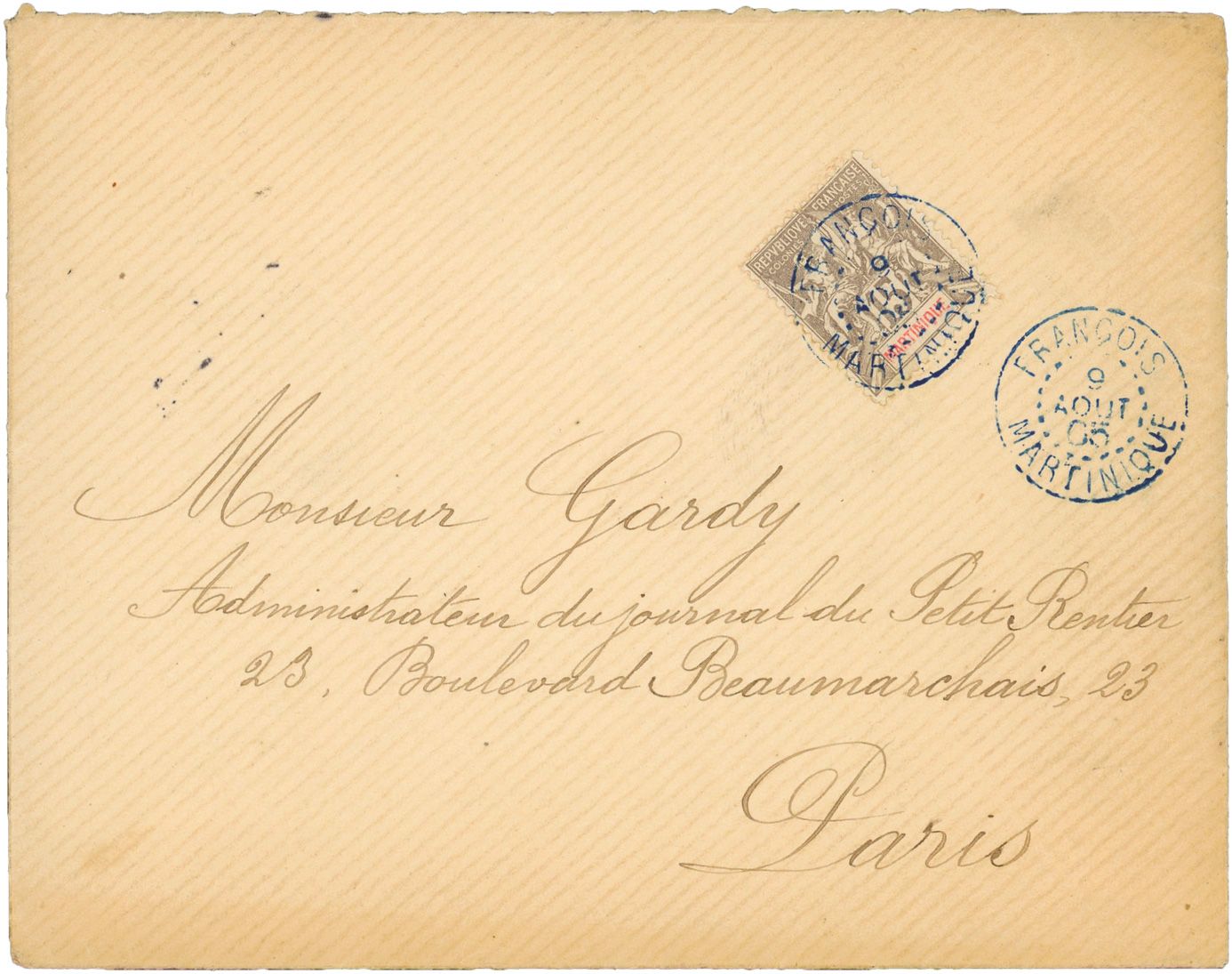 Martinique : n°46 obl. sur lettre