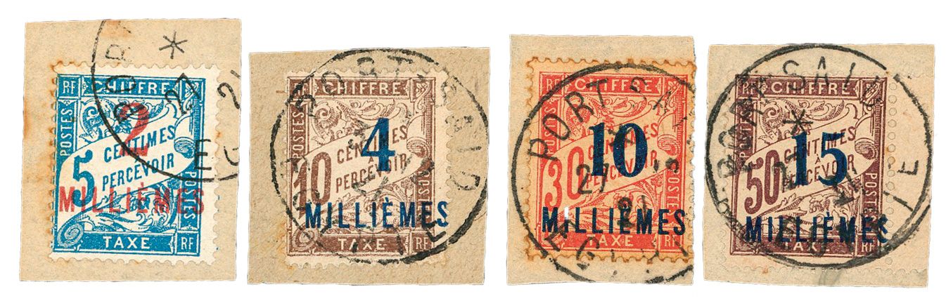 Port-Saïd : Taxe n°5/8 obl. sur fragments