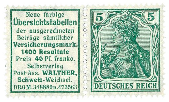 Allemagne : Timbres de carnets Michel n°R16*