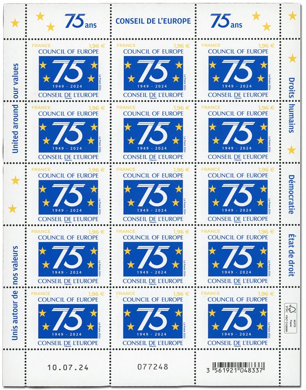 n° F8 - Timbre France Feuillets de France (Service n° 187)