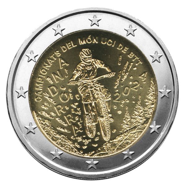 BU : 2 EURO COMMEMORATIVE 2024 : ANDORRE (Championnat du monde de VTT)