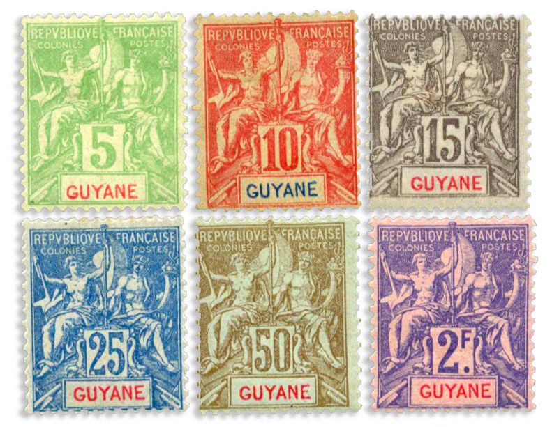 n° 43/48* - Timbre GUYANE Poste