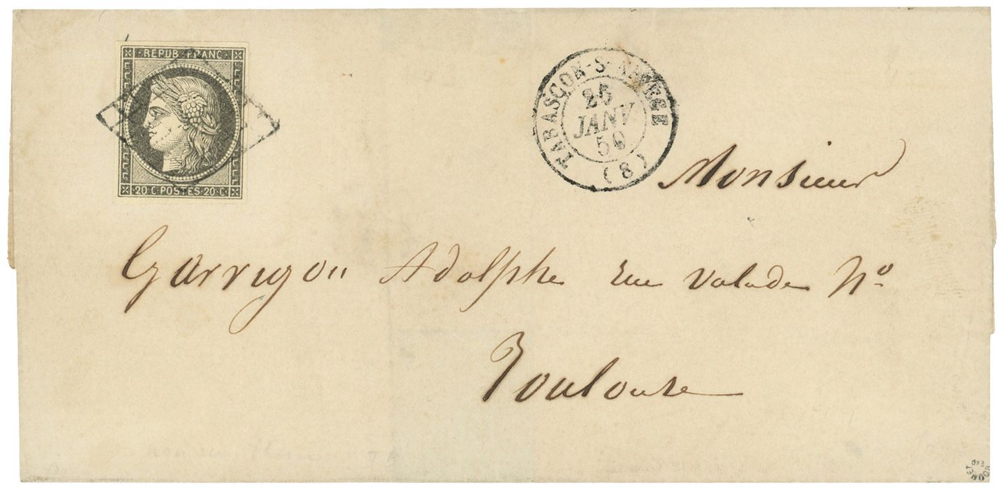 France : n° 3i obl. sur lettre