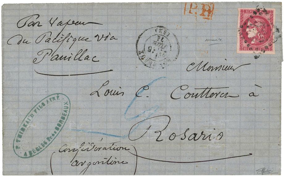 France : n° 49d obl. sur lettre