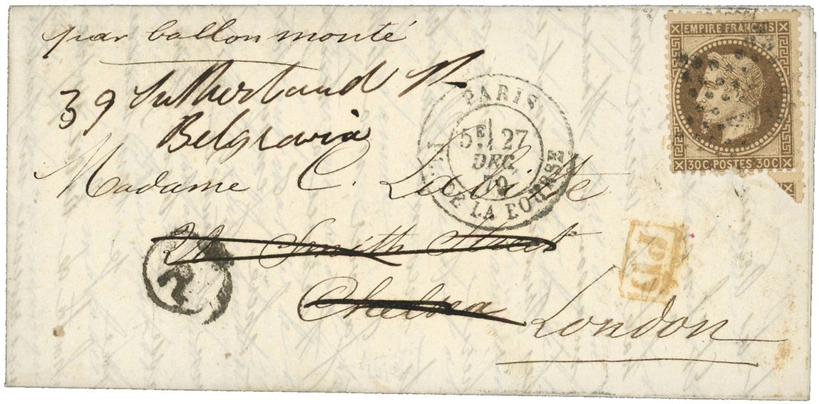 France : Ballon Monté Le Bayard n° 30 obl.