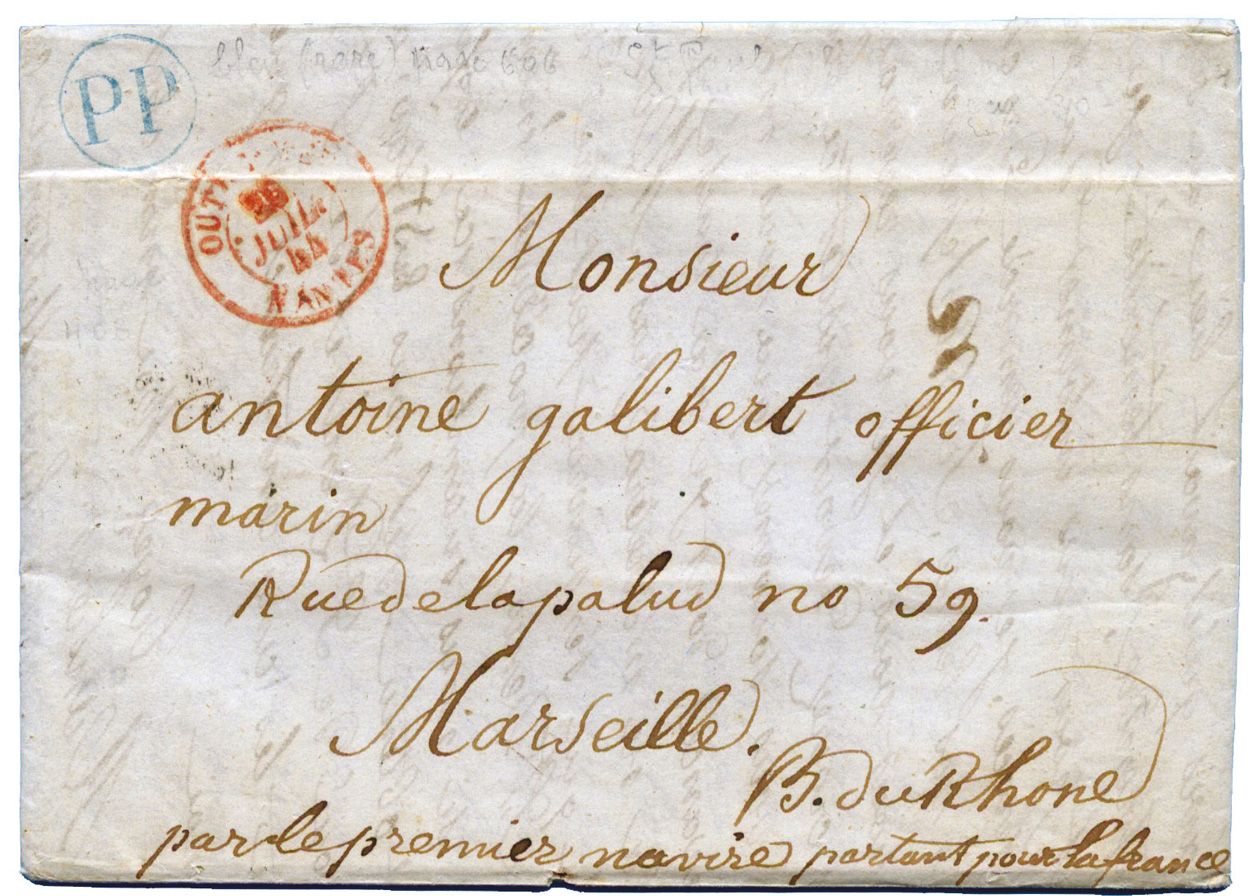 France : Lettre de St Paul (ILE BOURBON) 13/04/1884 avec correspondance pour MARSEILLE