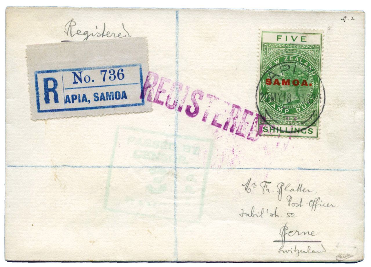 Samoa : n° 80 obl. Càd APIA 29/MY/18 sur pli Rec.