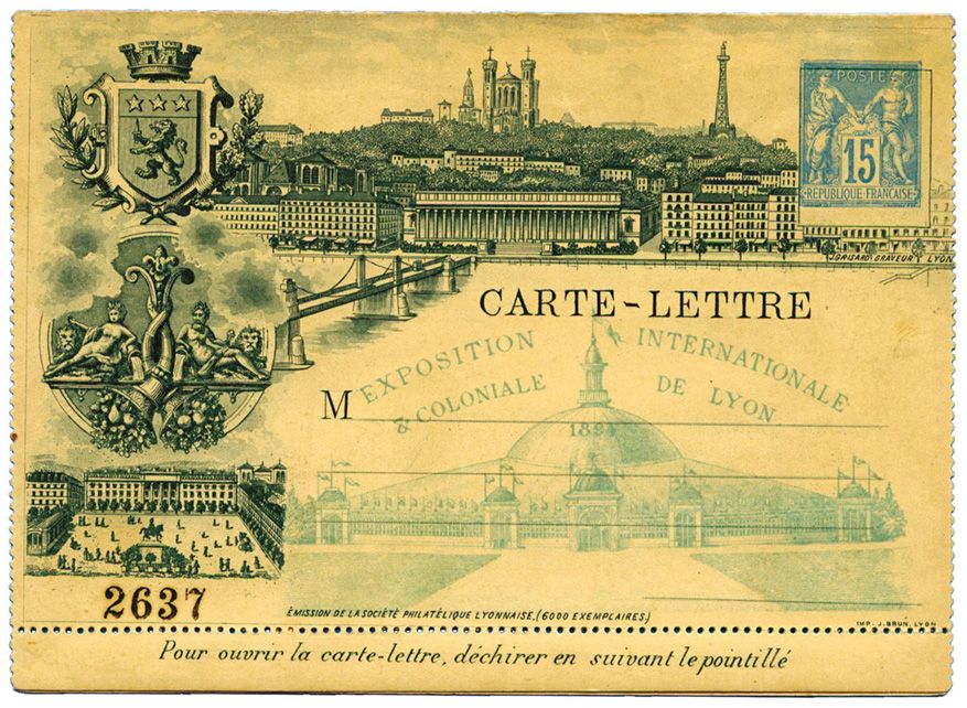 France : Entier Postal Carte-Lettre 15 c. Sage bleu