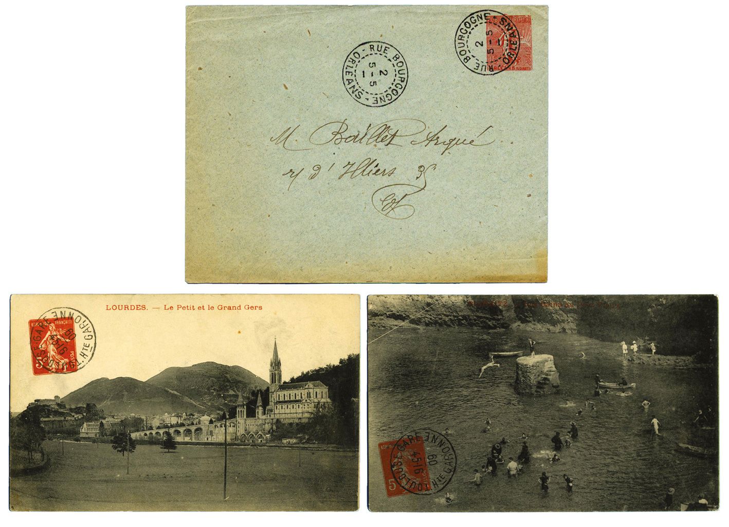 France : Ensemble de 2 CP et une enveloppe avec Type Semeuse France : Ensemble de 2 CP et une enveloppe avec Type Semeuse