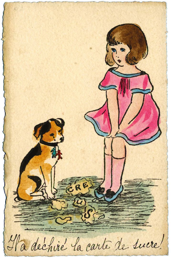 France : Illustration à la main Il à déchiré la carte de sucre France : Illustration à la main Il à déchiré la carte de sucre