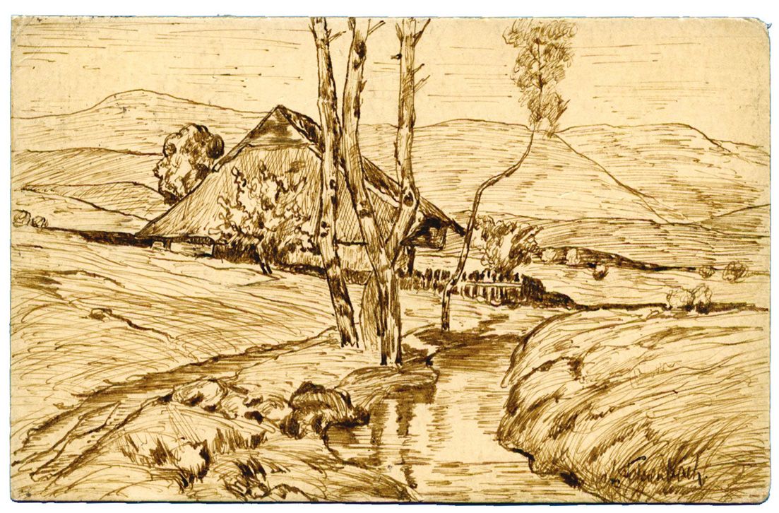 France : Illustration à la main Paysage France : Illustration à la main Paysage
