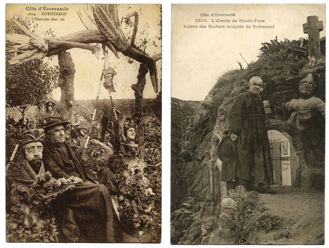 France : Côte d´Emeraude. L´hermite de Haute folie, auteur des Rochers sculptés de Rotheneuf France : Côte d´Emeraude. L´hermite de Haute folie, auteur des Rochers sculptés de Rotheneuf