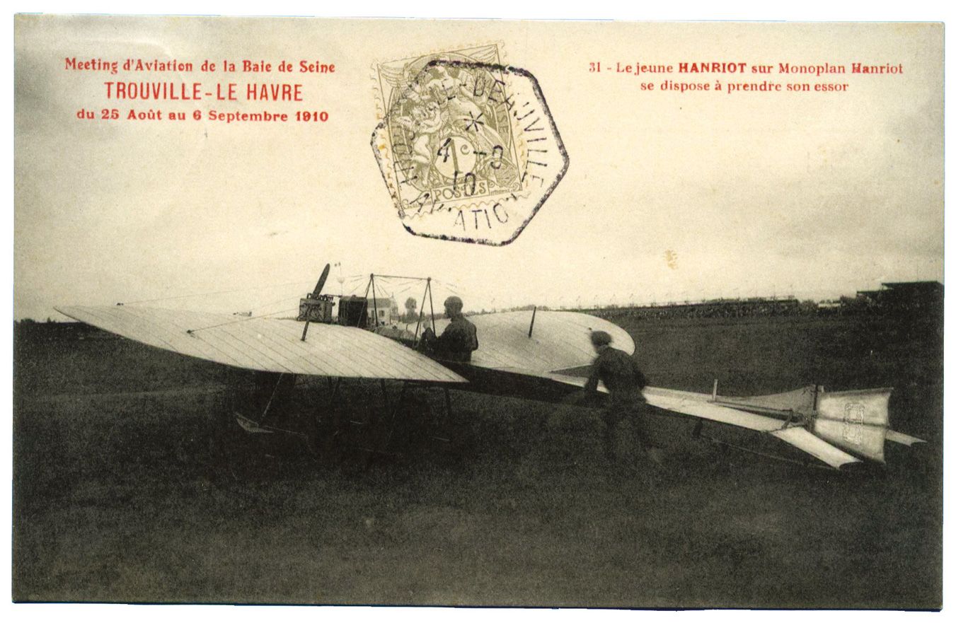 France : Quinzaine d´Aviation de la Baie de Seine. Cachet hexagonal Trouville-Deauville- aviation- 4/9/10
