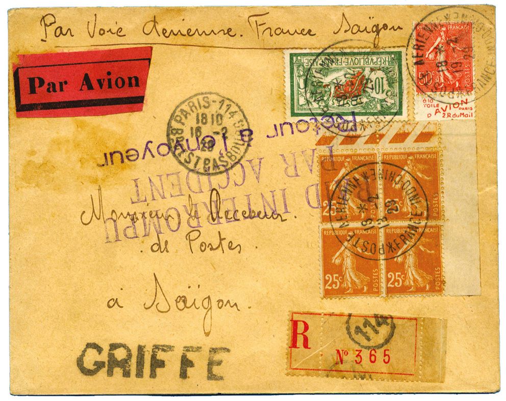 France : LIAISON POSTALE AERIENNE FRANCE-INDOCHINE
