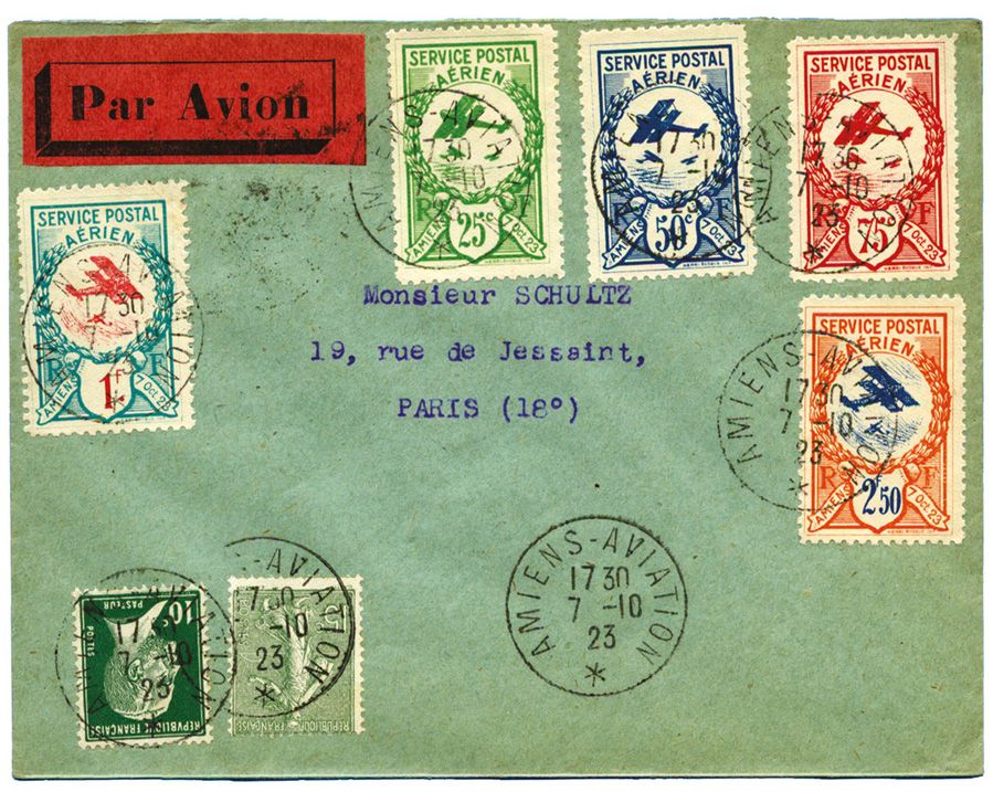 France : Meeting d´Aviation d´AMIENS - 7 Octobre 1923 avec les 5 vignettes