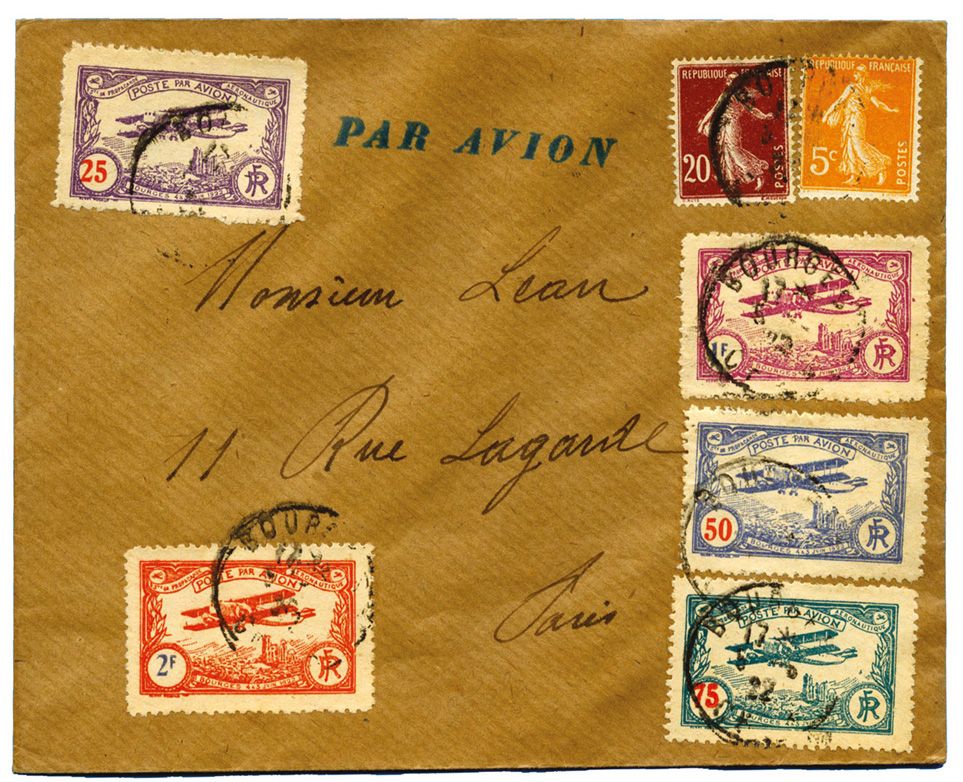 France : Meeting d´Aviation de BOURGES, du 4 au 6 Juin 1922 avec les 5 vignettes