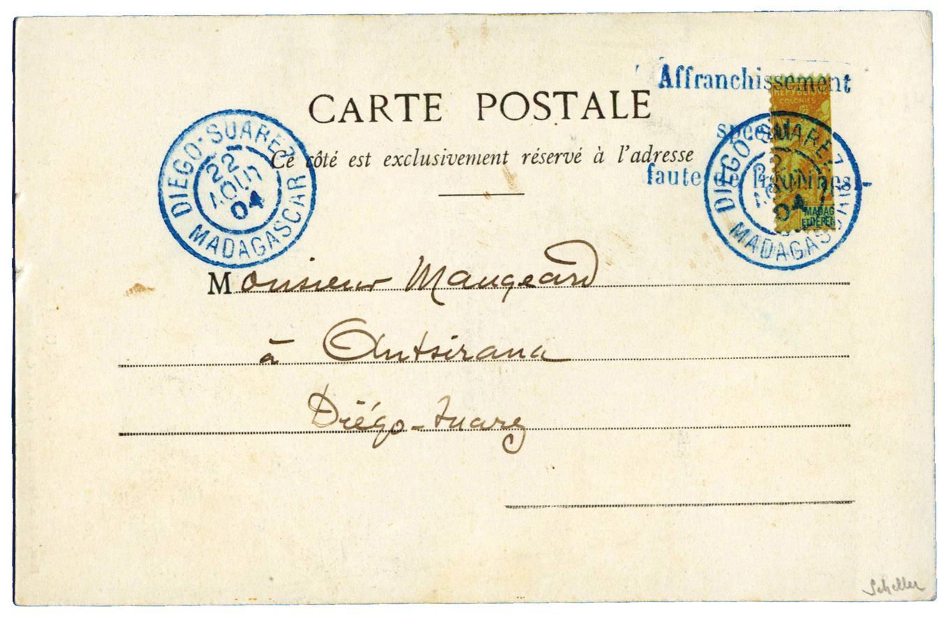 Madagascar : n° 84, moitié de 20 c. Cad DIEGO-SUAREZ 22/AOUT/04