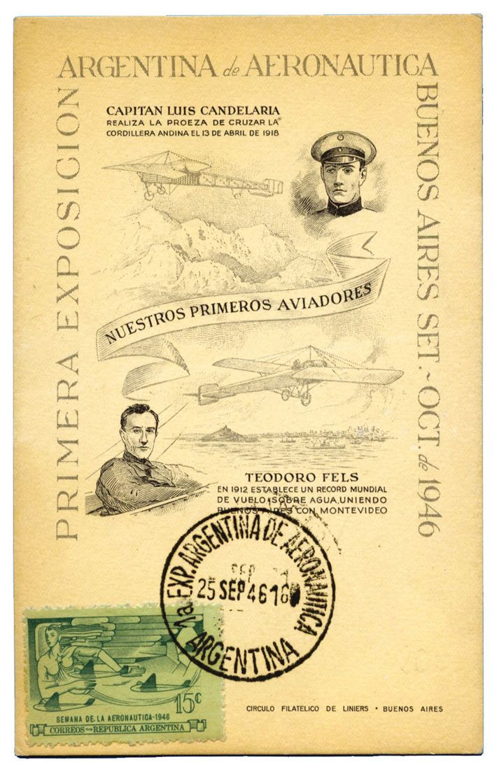 Argentine : Carte Maximum. 1er Exposition Argentine d´Aéronautique.