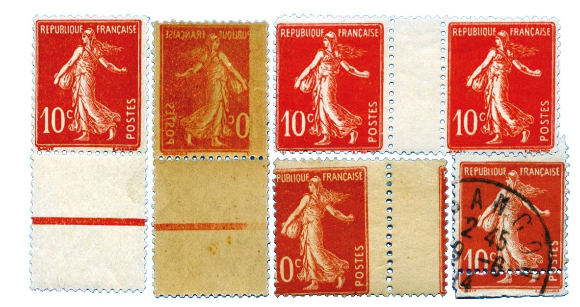 France : n° 138**/*/obl., recto-verso partiel, FAUX DE TURIN en paire, piquage à cheval sur interpanneau et piquage à cheval.