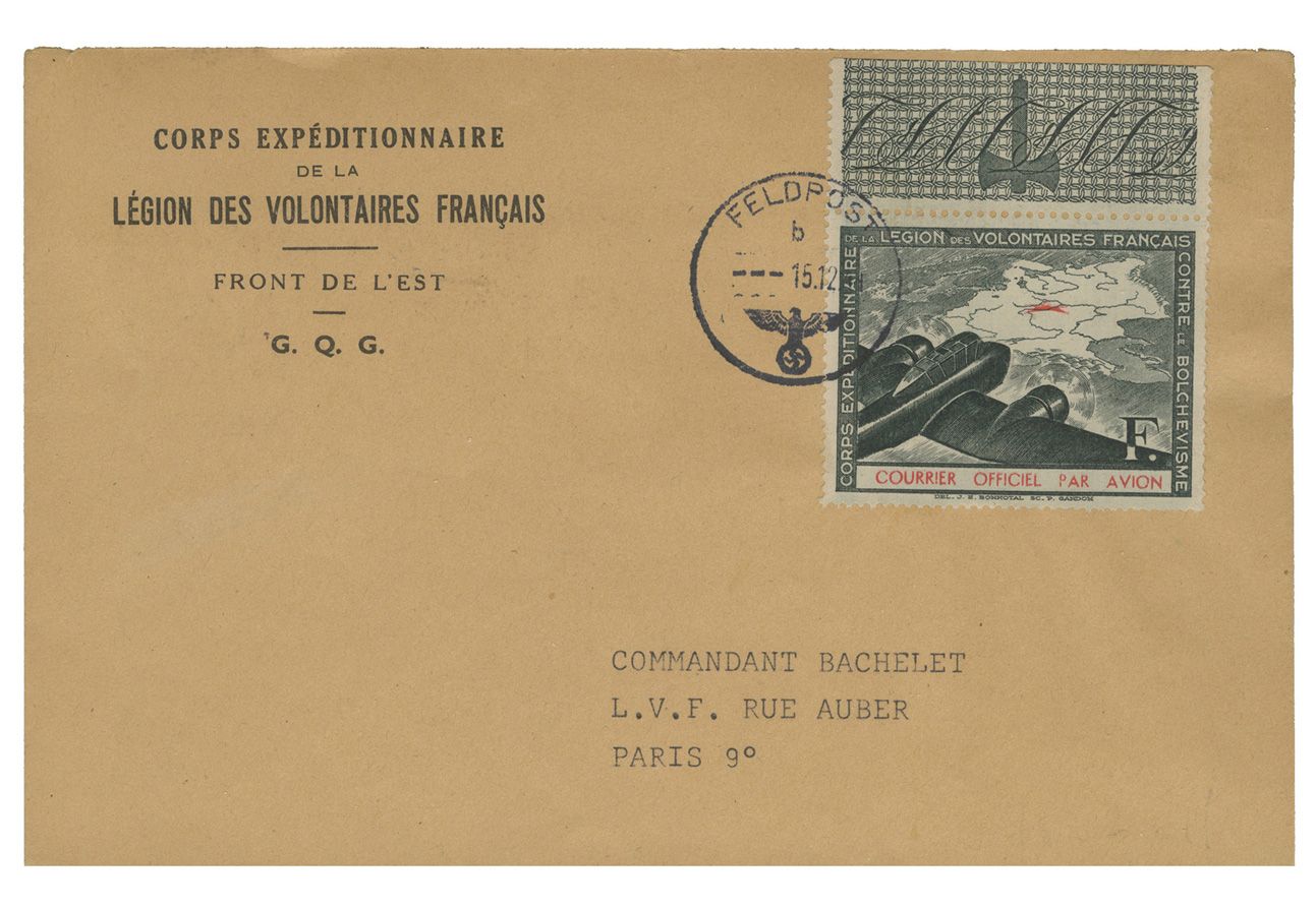 France : LVF n° 4 obl. sur lettre