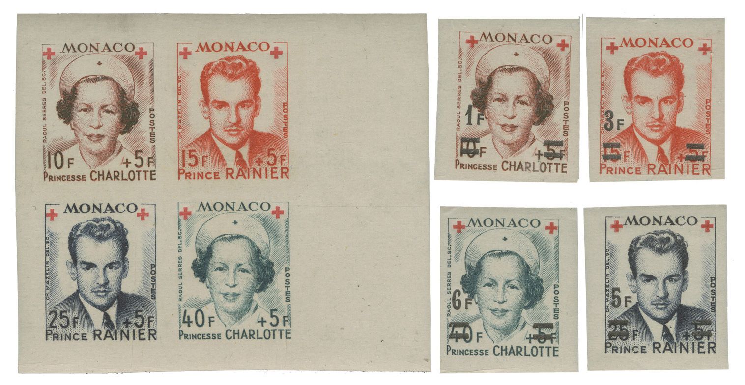 Monaco : n° 334B/337B** + n° 379B/382B** Monaco : n° 334B/337B** + n° 379B/382B**