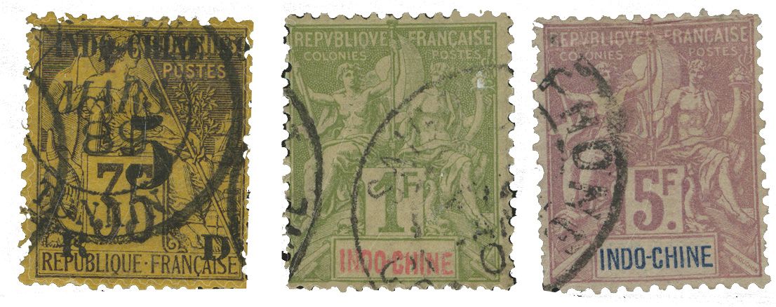 Indochine : n° 2, 15, 16 obl.