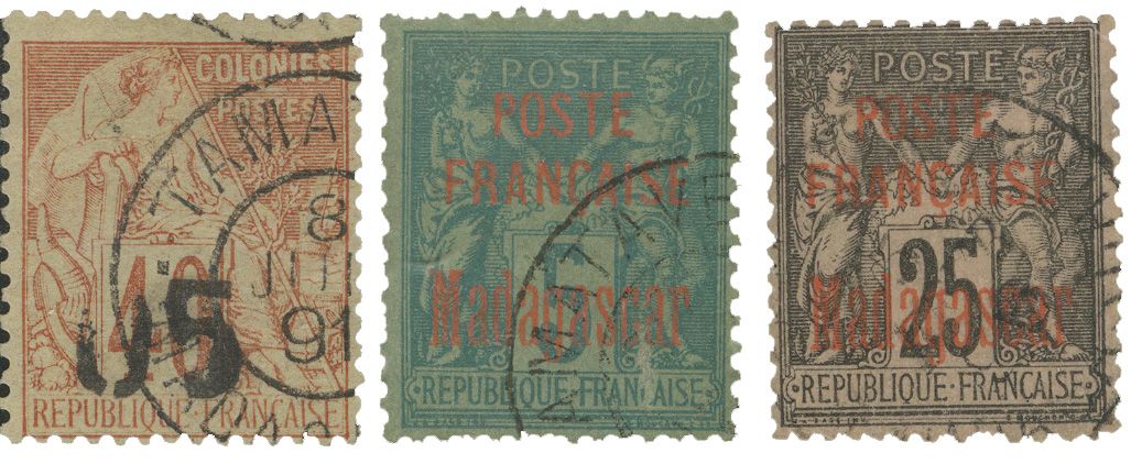 Madagascar : n° 4, 14, 17 obl.