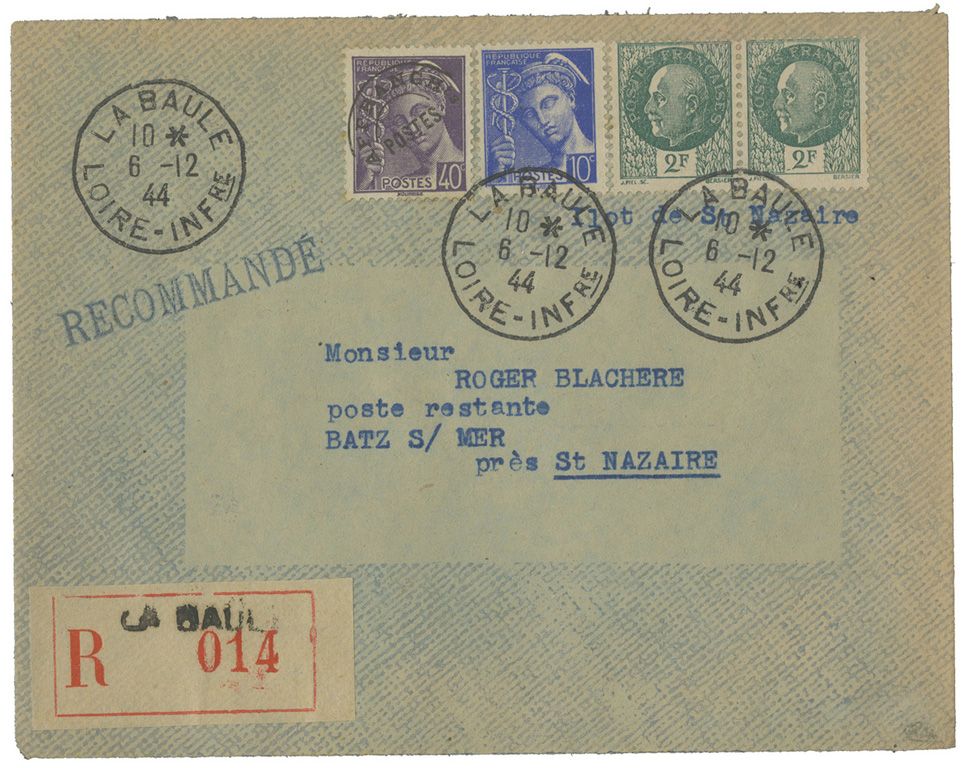 France : Libération ST-NAZAIRE LR de La Baule du 6.12.1944