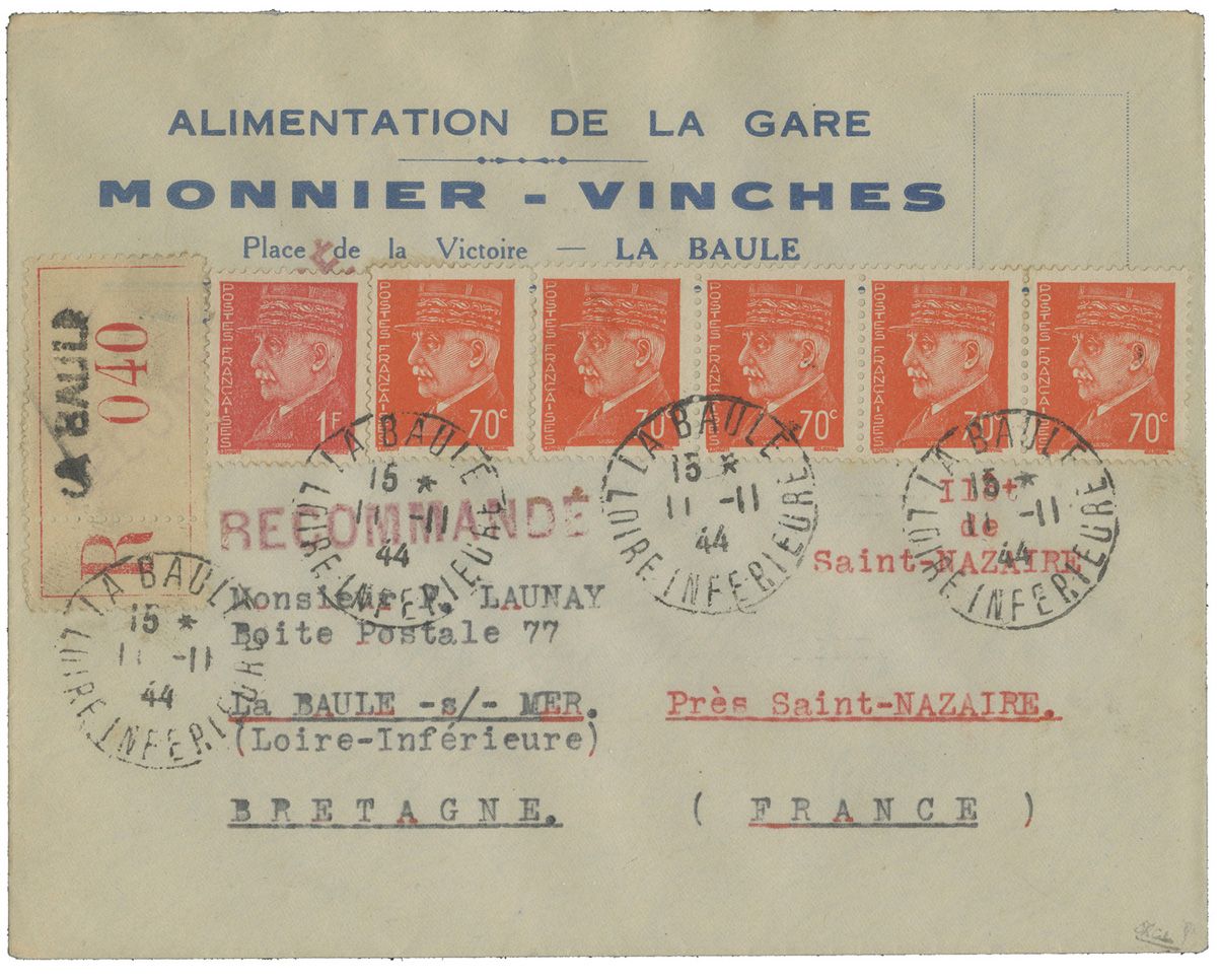 France : Libération ST-NAZAIRE LR de La Baule du 11.11.1944