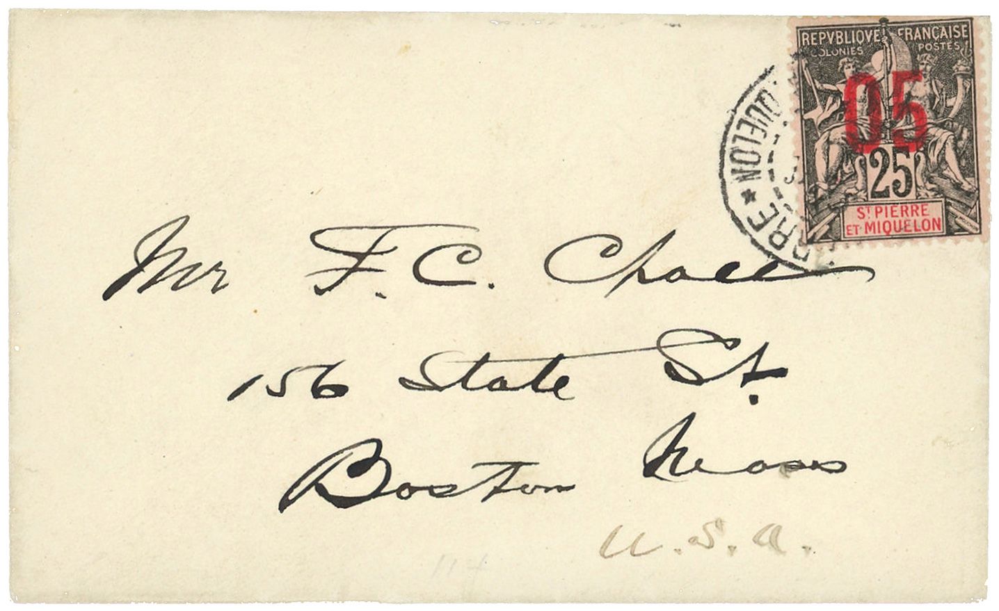 Saint-Pierre et Miquelon : n° 98 obl. sur lettre
