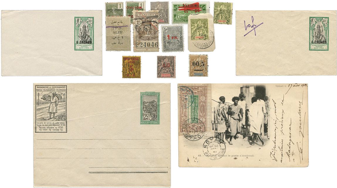 Colonies : Petit lot de 12 unités, neufs et obl. dont variétés + 3 Entiers et 1 CP, TB. Colonies : Petit lot de 12 unités, neufs et obl. dont variétés + 3 Entiers et 1 CP, TB.
