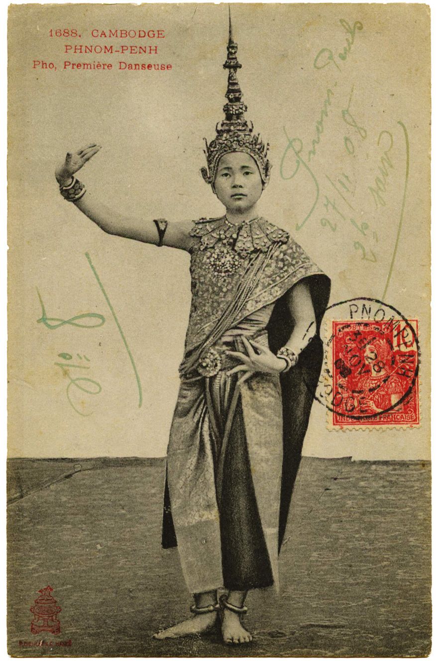 Indochine : n° 28 obl. càd PNOMPENH / CAMBODGE 28/NOV/1908 sur CP pour la France avec arrivée Indochine : n° 28 obl. càd PNOMPENH / CAMBODGE 28/NOV/1908 sur CP pour la France avec arrivée