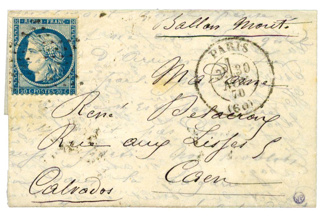 France : Ballon Monté Le Jules Favre n° 2 n° 37 obl.