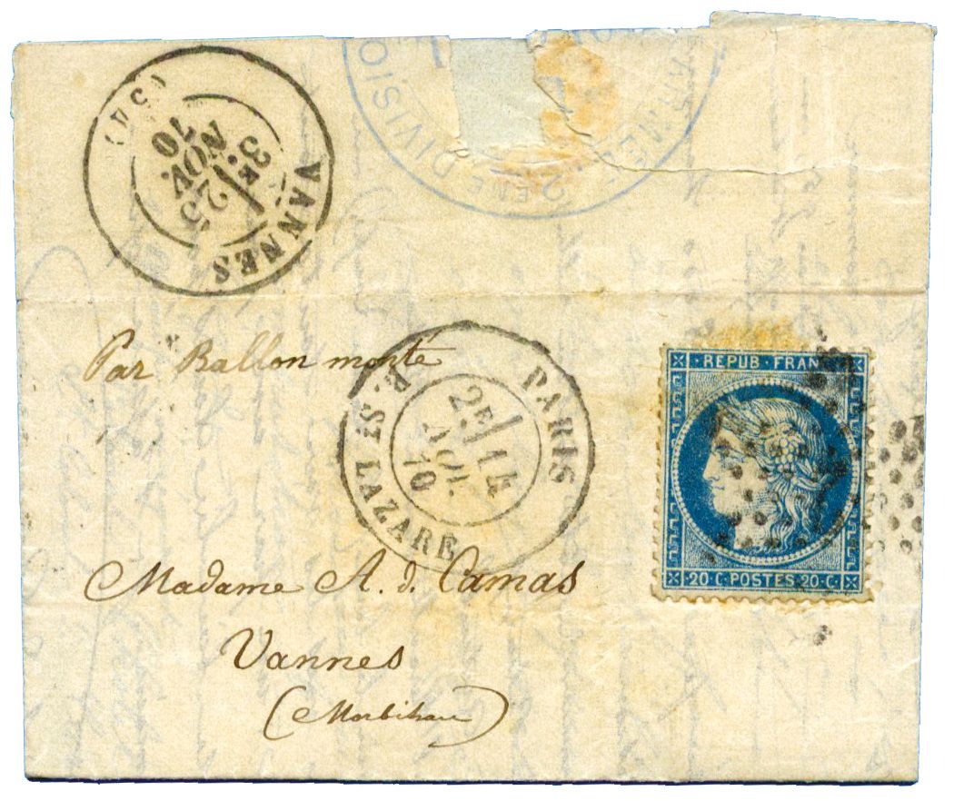 France : Ballon Monté Le Général Uhrich n° 37 obl.