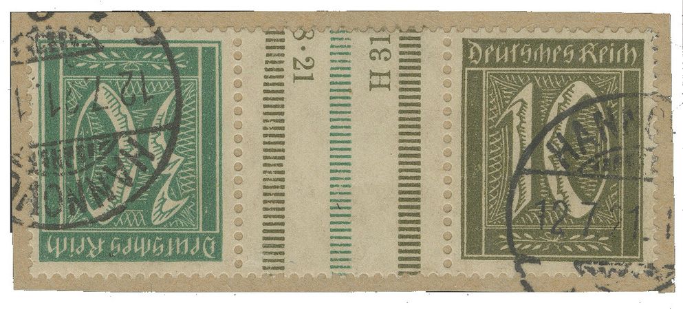 Allemagne : Timbres de carnets Michel n° K29 obl. Allemagne : Timbres de carnets Michel n° K29 obl.