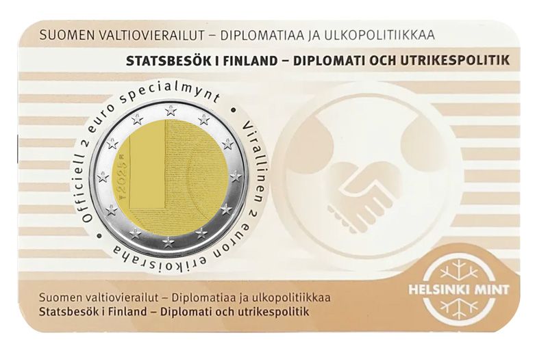 BU : 2 EURO COMMEMORATIVE 2025 COINCARD : FINLANDE - DIPLOMATIE ET POLITIQUE (Version finlandaise)