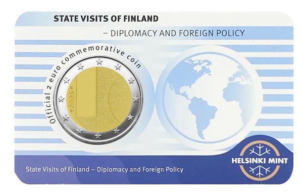 BU : 2 EURO COMMEMORATIVE 2025 COINCARD : FINLANDE - DIPLOMATIE ET POLITIQUE (Version anglaise)
