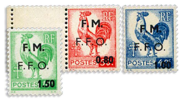 n° 1/3** - Timbre FRANCE Liberation