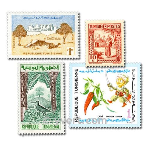 TUNISIE : pochette de 200 timbres (Oblitérés)