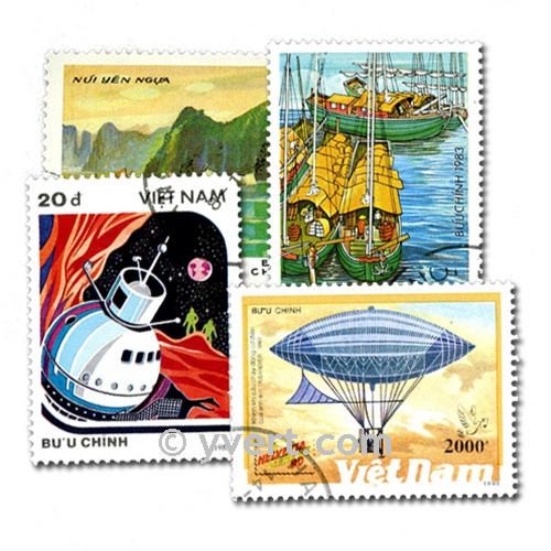 VIETNAM : pochette de 100 timbres (Oblitérés)